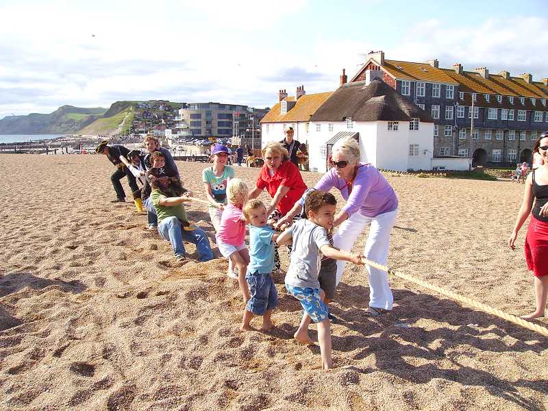 Beach Tug of War at West Bay