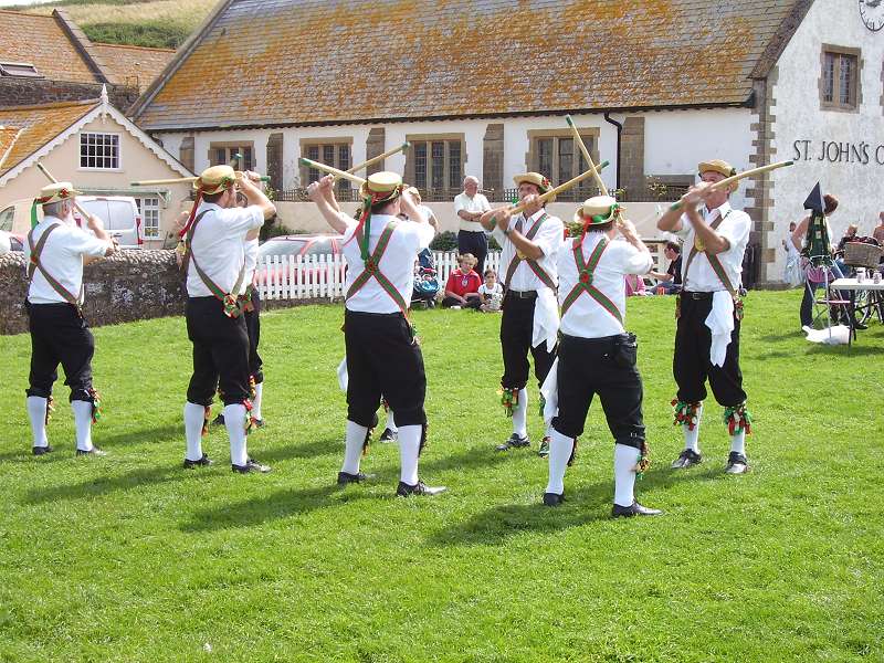 Morris Men on Harbour Green at West Bay